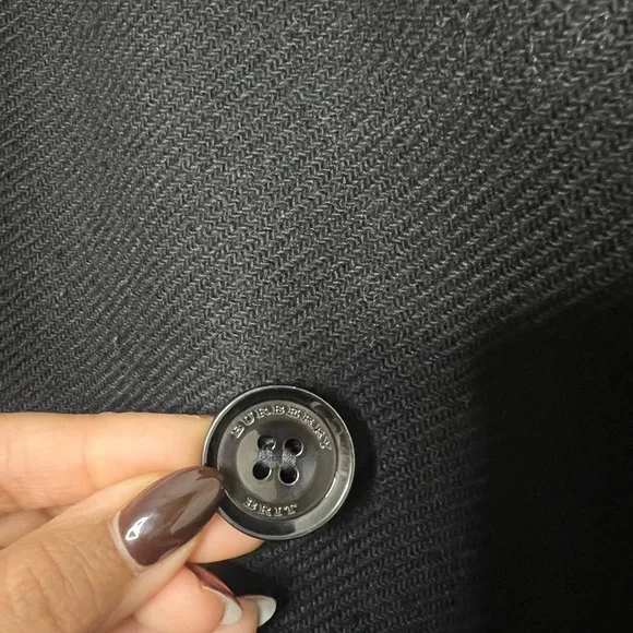 BURBERRY Daylesmoore Double Breasted Wool Cashmere Black Trench Coat Size 8 - Picture 11 of 15